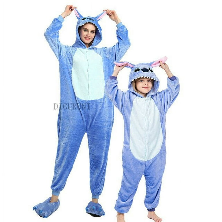 Adult Stitch Pajamas Sets Women Onesie Winter Warm Flannel Kigurumi Pyjamas  Sleepwear Pijama Onepiece Onesies Cosplay