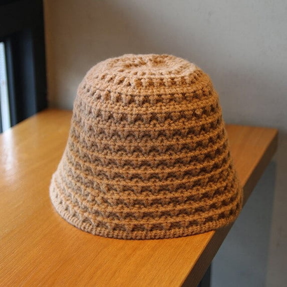 CoCopeanut Autumn and Winter Warm Knitted Bucket Hat Ladies Vintage Twisted Woolen Fisherman Hat Ear Protection Basin Caps Bonnet for Women