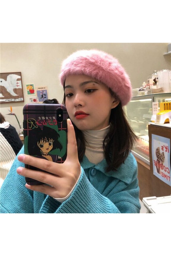 Baru Musim Gugur Musim Dingin Gaya Korea Rambut Kelinci Topi Baret Wanita Solid Topi Pelukis Santai Pria Wanita Baret Hangat