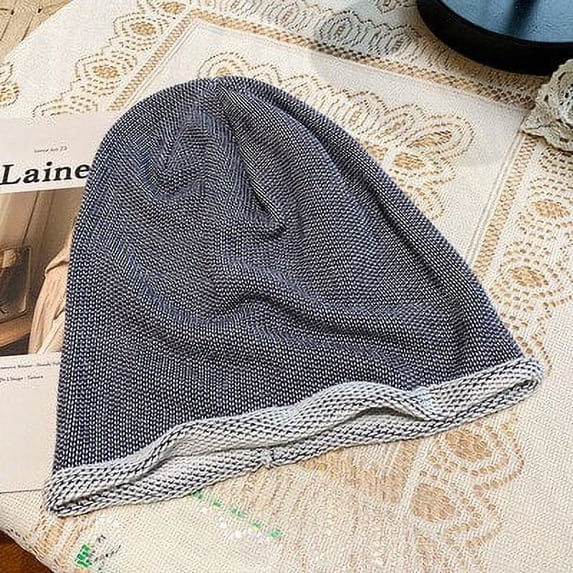 CoCopeanut Beanie Baru untuk Pria Wanita Uniseks Topi Musim Gugur Musim Dingin untuk Wanita Beanie Tipis Topi Hip Hop Topi Rajut Perempuan Laki-laki Tulang Lembut Hitam