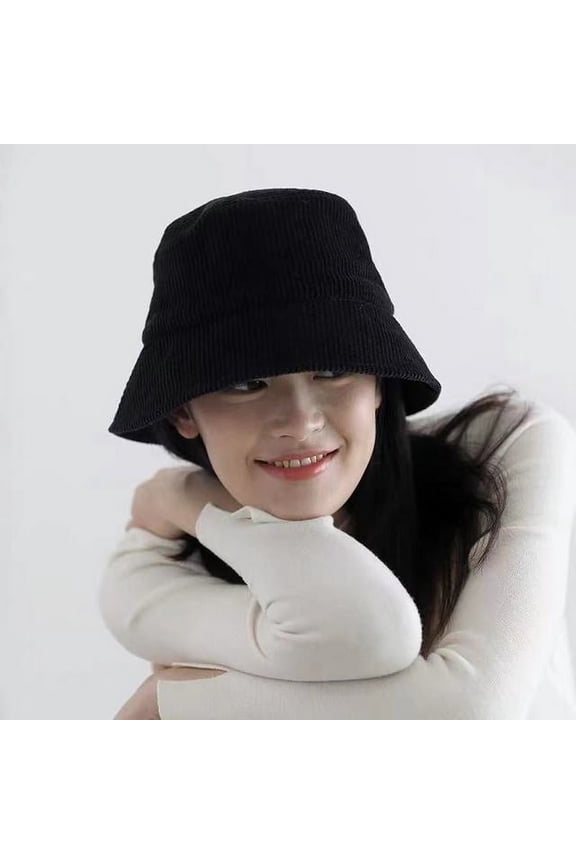 Blank Corduroy Bucket Hat for Women Spring Autumn Plain Men Panama Outdoor Hiking Beach Fishing Cap Sunscreen Female Sunhat Bob