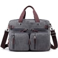 thumbnail image 1 of CoCopeanut Canvas Laptop Bag for Men Vintage Convertible Messenger Bag Fits 15.6 Inch Laptop, 1 of 7