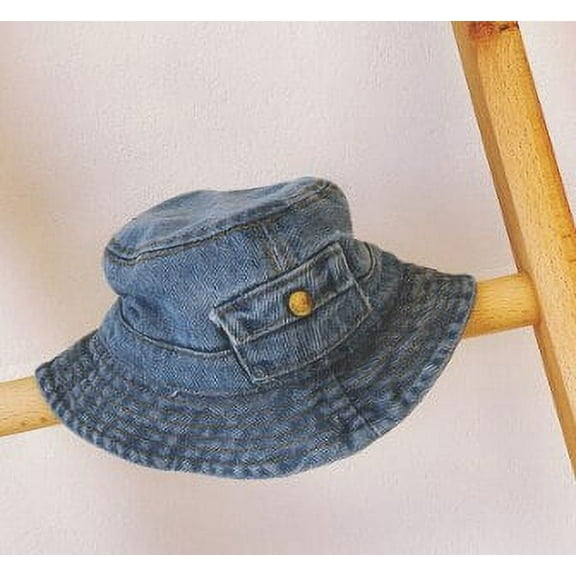 CoCopeanut Children Hat Denim Bucket Hat Hip Hop Solid Fisherman Sun Hat Blank Summer Girl Boy Hat Travel Outdoor Beach Fishing Cap Panama