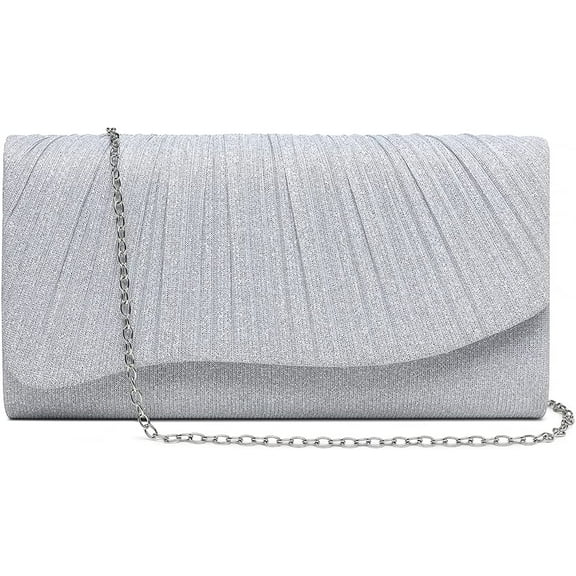 CoCopeanut Clutch Purse Evening Shoulder Bag for Women, Wedding Party Crossbody Bag with Chain