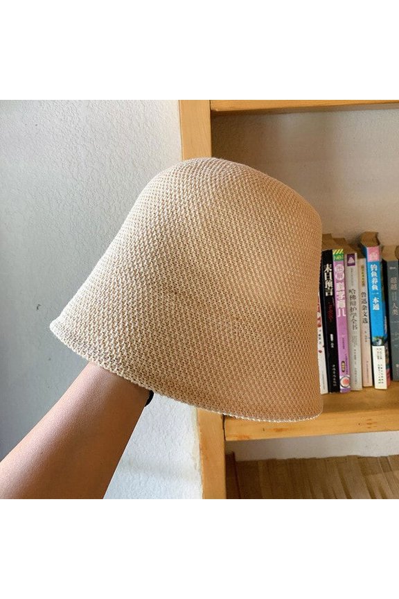 Cotton Linen Panama Hat for Women Summer Beach Hat UV Protection Bob Sun Cap Foldable Strap Belt Women Vacation Bucket Hat Gift