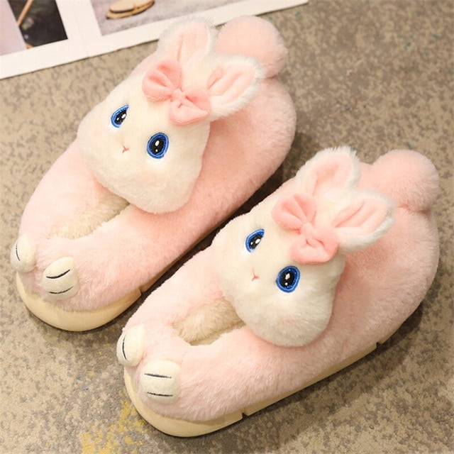 Cuddle Slippers For Women Indoor Bedroom Fuzzy Ladies Shoes Slides Female Winter Cute Kawaii Bunny Plush Cotton - Walmart .com