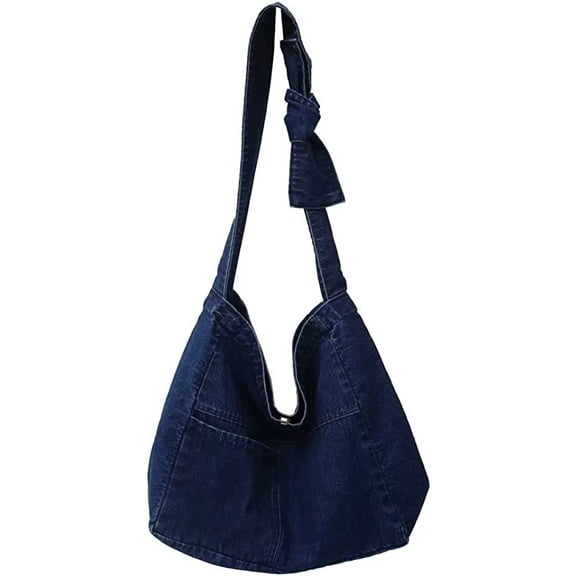 CoCopeanut Denim Shoulder Bag for Women Hobo Tote Bag Crossbody Bag Large Capacity Handbag Casual Purse