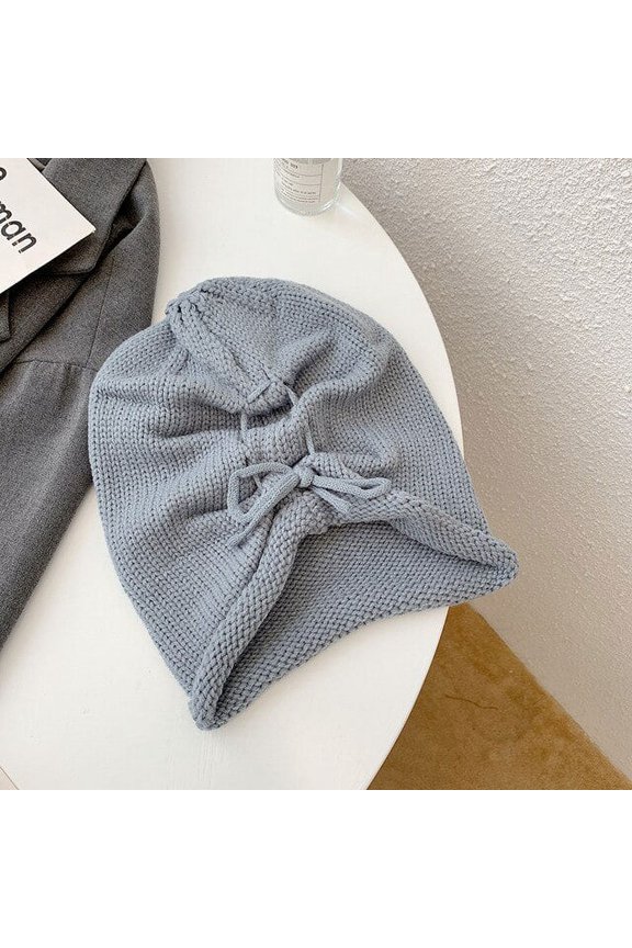 Drawstring Winter Hats for Women Beanies Knitted Solid Cute Hat Girls Autumn Female Beanie Caps Warmer Bonnet Ladies Casual Cap