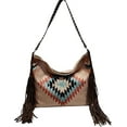 thumbnail image 1 of CoCopeanut Ethnic Style Shoulder Bag for Women Tassel Handbag Cotton Canvas Tote Bag Retro Satchel Large Capacity Purse, 1 of 6