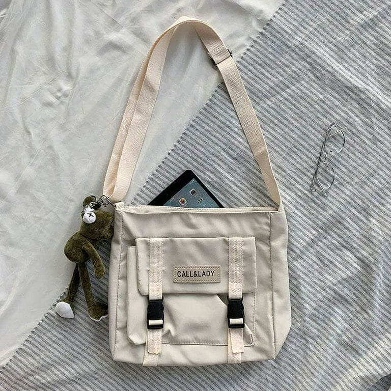 CoCopeanut Fashion Classic Simple Messenger Bag Women's South Korea Chic  Postman Bag Lady Student Nylon Waterproof Canvas Schoolbag