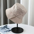 thumbnail image 1 of CoCopeanut Fashion Women Bucket Hat New Button Sun Hat Outdoor Sports Lady Panama Travel Beach Caps Fishermen Hats Hip Hop Female Cap, 1 of 6