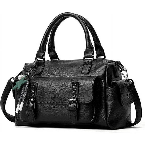 CoCopeanut Faux Leather Shoulder Bag for Women Flap Handbag Willow Nail Crossbody Bag Large Capacity Purse Retro Satchel