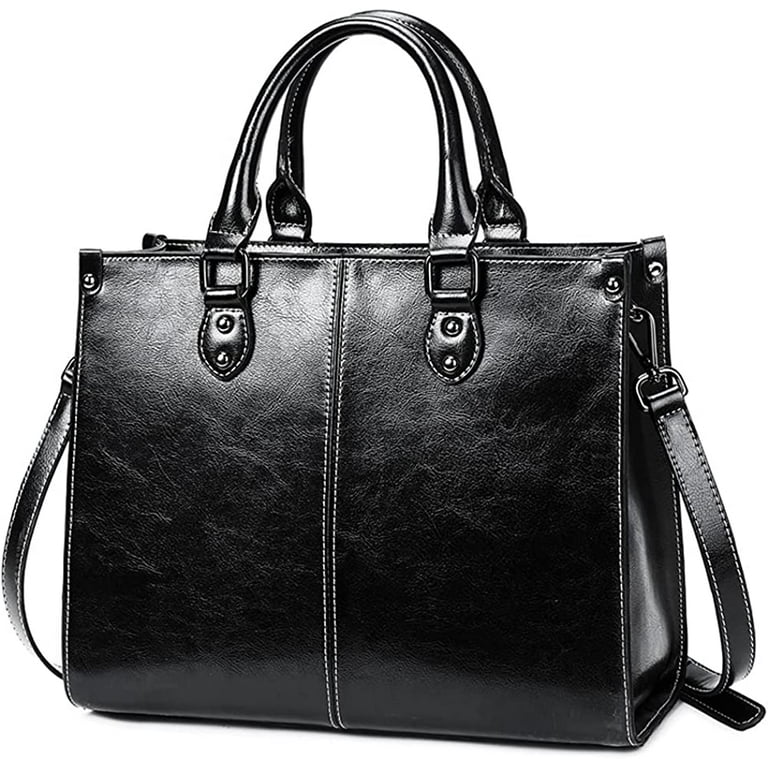 Black Hobo Purse Genuine Leather Tote Oversized Shoulder Bag 