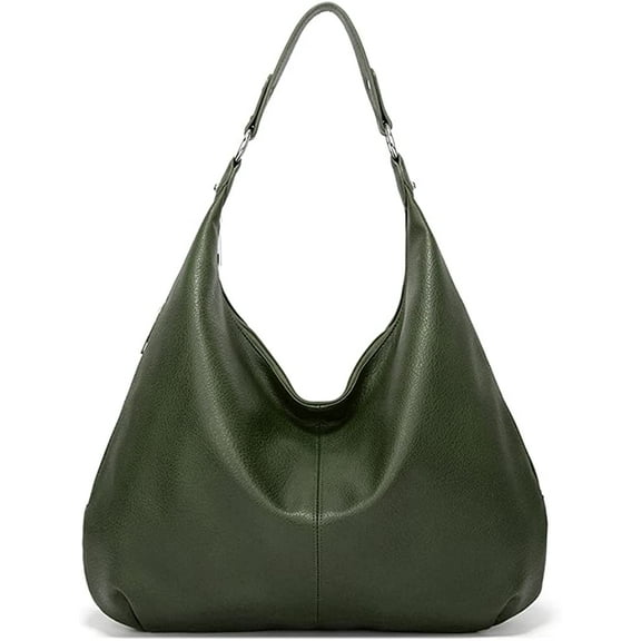 CoCopeanut Hobo Tote Bag for Women Soft Faux Leather Shoulder Bag Retro Satchel Zipper Closure Handbag Large Capacity Purse