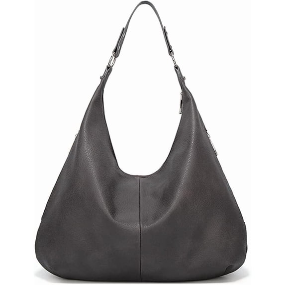 CoCopeanut Hobo Tote Bag for Women Soft Faux Leather Shoulder Bag Retro Satchel Zipper Closure Handbag Large Capacity Purse