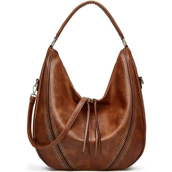 CoCopeanut Hobo Tote Bag for Women Top Handle Handbag PU Leather Shoulder Bag Large Capacity Crossbody Bag Tassel Zip Satchel