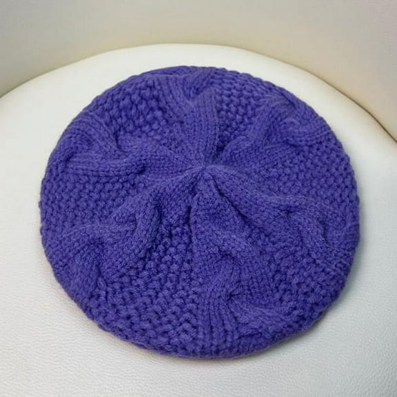 CoCopeanut Korean Hollow Simple Solid Color Knitted Beret Hat Female Autumn Winter Breathable Hollow Candy Color Women Beret Painter Hat