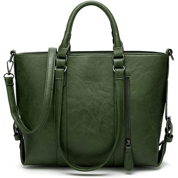 CoCopeanut Large Capacity Shoulder Bag for Women Top Handle Handbag PU Leather Crossbody Bag Retro Tote Bag