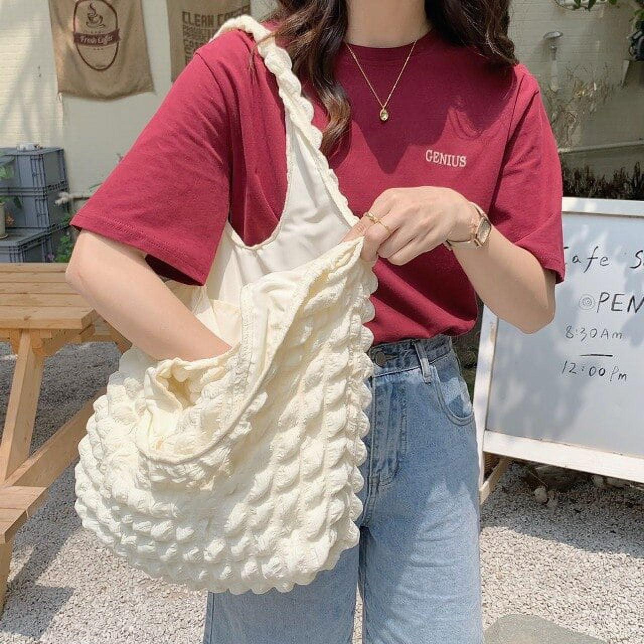 CoCopeanut Luxury Cute Pleated Women Shoulder Bags Large Capacity Female  Vest Underarm Bag Tote Small Tote Shopping Bag Handbags For Women
