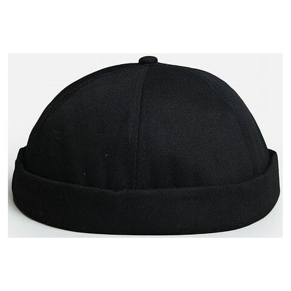 CoCopeanut Men Women Skullcap Sailor Cap Outdoor Cotton Hat Warm Rolled Cuff Bucket Cap Brimless Hat Solid Adjustable Hip-Hop Hats Gorros