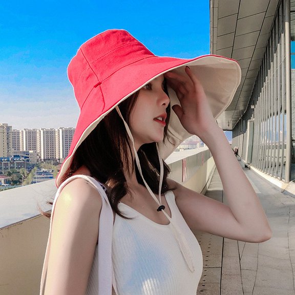 CoCopeanut Modern Double Sided Bucket Hat Hiking Climbing Hunting Fishing Outdoor Protection Caps Women's Summer Sun Hat Women Panama Gift