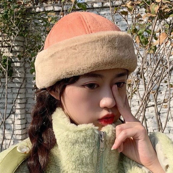 CoCopeanut Musim Dingin Topi untuk Tebal Mesin untuk Wanita Warna Solid Topi Berkualitas Tinggi Baru Tengkorak Beanies Pendek Keriting Wanita Cap musim Semi