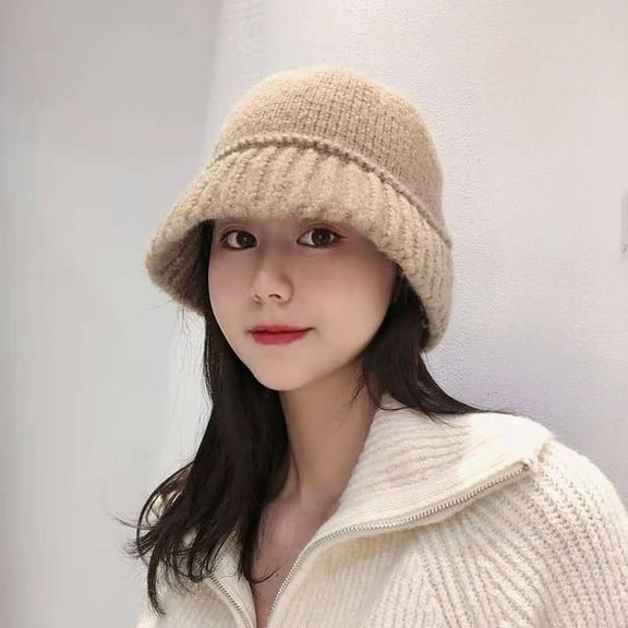 CoCopeanut New Arrival Handmade Crochet Knitted Hat Winter Warm Women Hat Solid Color Fashion Retro Thicken Casual Bucket Hat Woman Panama