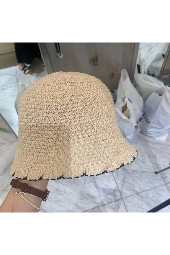 New Beach Korean Straw Hat Summer Women Visor Bucket Hat Fisherman Hat Hand Made Panama Girl Fishing Chapeau Sun Hats for Women
