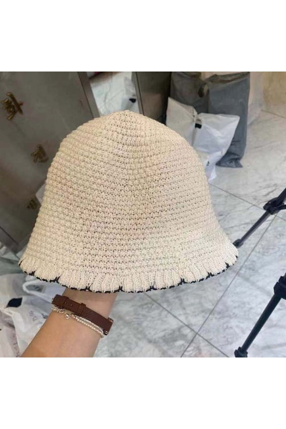 CoCopeanut New Beach Korean Straw Hat Summer Women Visor Bucket Hat Fisherman Hat Hand Made Panama Girl Fishing Chapeau Sun Hats for Women