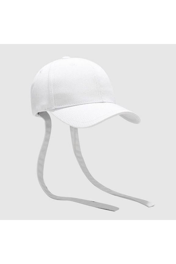 New Fashion Long Rope Baseball Cap Black White Summer Autumn Adjustable Snapback Hats for Women Men Hip Hop Cap Street Dad Hat