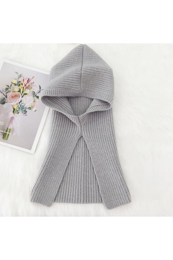 New Fashion Winter Womans Hats Beanie Hat Knitted Hooded Neck Collar Adjustable Elastic Cap Girls Hats Gorros Mujer Invierno