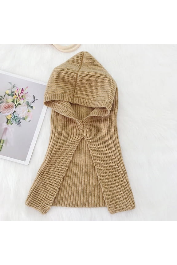New Fashion Winter Womans Hats Beanie Hat Knitted Hooded Neck Collar Adjustable Elastic Cap Girls Hats Gorros Mujer Invierno