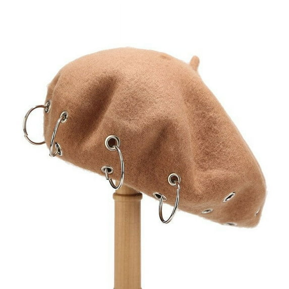 CoCopeanut New Winter Warm Wool Beret Women Girls French Artist Beanie Hat Cap Red Black Purple Beige Orange Kawaii Flat Top Caps Warmers