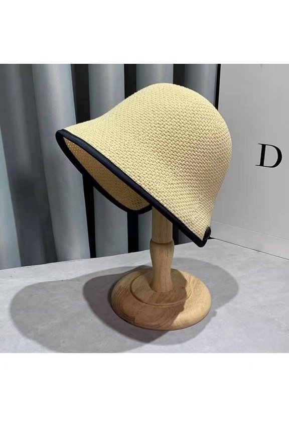 New Women Black White Solid Bucket Hat Bob Caps Hip Hop Gorros Women Summer Panama Cap Beach Sun Fishing Boonie Hat Ladies Cap