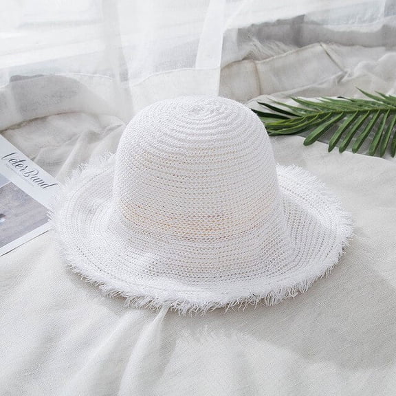 CoCopeanut New Womens Straw Hats Beach Cap Panamas UV Protection Sun Visor Beach Hats Women Visors Foldable Female Summer Sun Hat Lady Cap