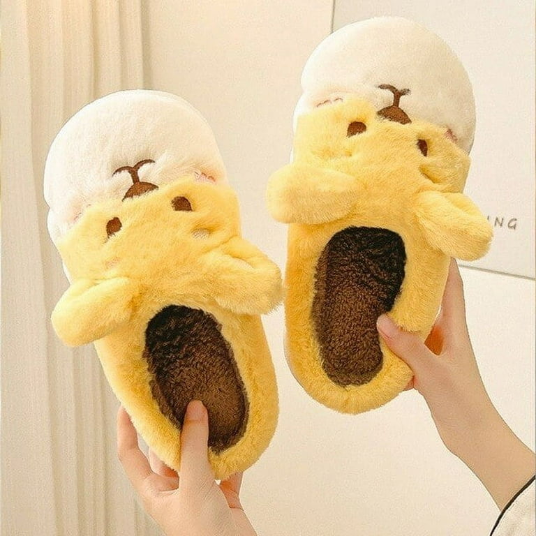 CoCopeanut Soft Cute Cow Cotton Slippers Winter Students Home Non