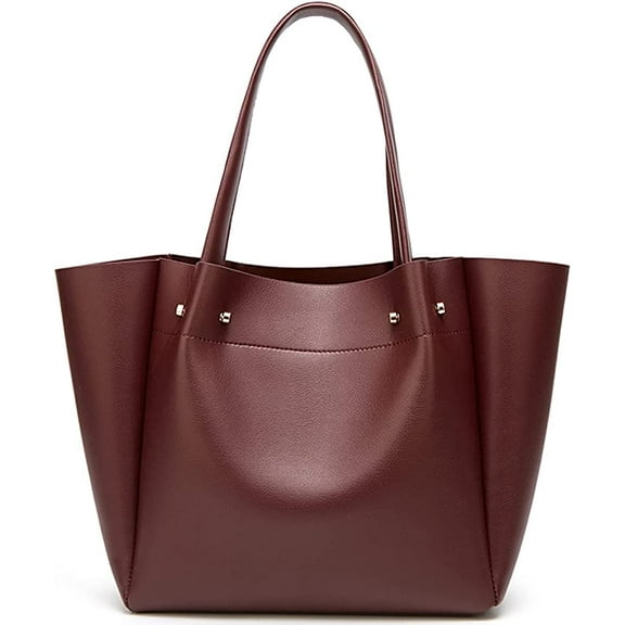 CoCopeanut Soft Faux Leather Shoulder Bag for Women Large Capacity Handbag Retro Tote Bag Fashion Satchel Commute Purse