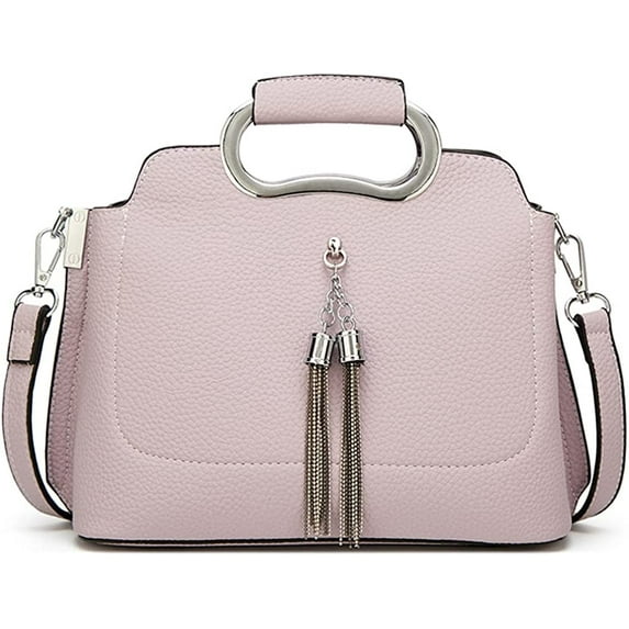 CoCopeanut Top Handle Handbag for Women Tassel Shoulder Bag Soft Faux Leather Crossbody Bag Retro Satchel