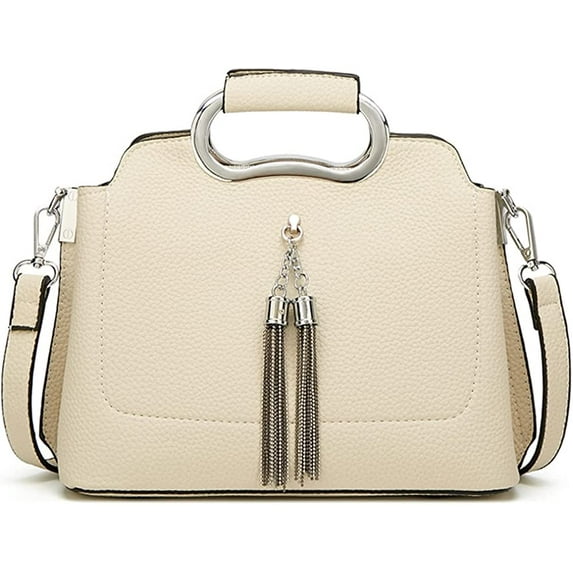 CoCopeanut Top Handle Handbag for Women Tassel Shoulder Bag Soft Faux Leather Crossbody Bag Retro Satchel