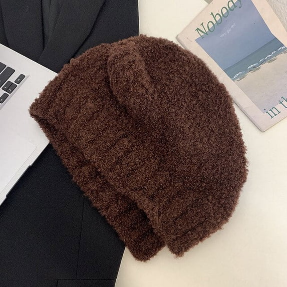 CoCopeanut Topi Bomber Telinga Beruang Mode Baru Helm Keselamatan Pria Wanita Topi Beanie Hip Hop Pelindung Telinga Gesper Topi Ski Luar Ruangan Wanita