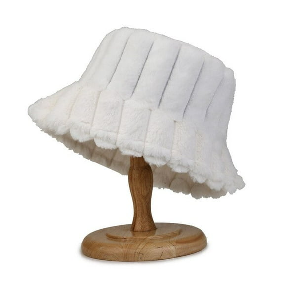 CoCopeanut Topi Bucket Bulu Halus Wanita Fashion Baru Topi Panama Nelayan Lembut Hangat Musim Dingin Vintage Bob Sunbonnet Visor Gorros