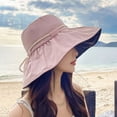 thumbnail image 1 of CoCopeanut Topi Bucket Wanita Modis Topi Warna Solid Musim Panas Topi Bucket Kasual Lipat Sederhana Jepang Hadiah Topi Bucket Tabir Surya Vinil, 1 of 6