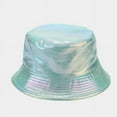 thumbnail image 1 of CoCopeanut Topi Ember Kulit Imitasi Baru 2021 Topi Matahari Satu Warna Pu Dapat Dibalik Wanita Topi Nelayan Tahan Air Musim Gugur Bob Panama untuk Wanita, 1 of 6