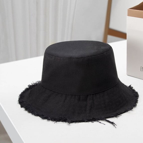 CoCopeanut Topi Ember Rumbai Datar Wanita Kasual Korea Fashion Katun Baru Topi Nelayan Topi Wisata Pantai Hadiah Topi Matahari Sejuk untuk Wanita