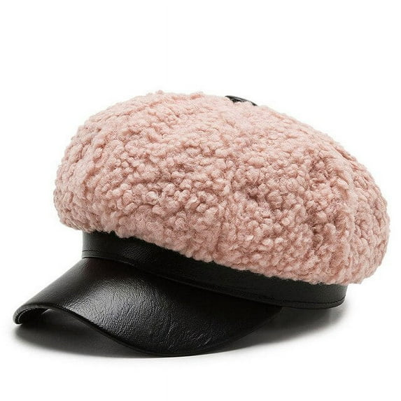 CoCopeanut Topi Militer Wanita Modis Topi Pelaut Musim Gugur Musim Dingin Topi Baret Wanita Hitam Topi Kapten Top Datar Topi Segi Delapan Kadet Bepergian