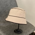 thumbnail image 1 of CoCopeanut Topi Nelayan Garis Baru Di Musim Gugur dan Musim Dingin Topi Rajutan Hangat Wanita Topi Bucket Korea Desainer Topi Streetwear, 1 of 6