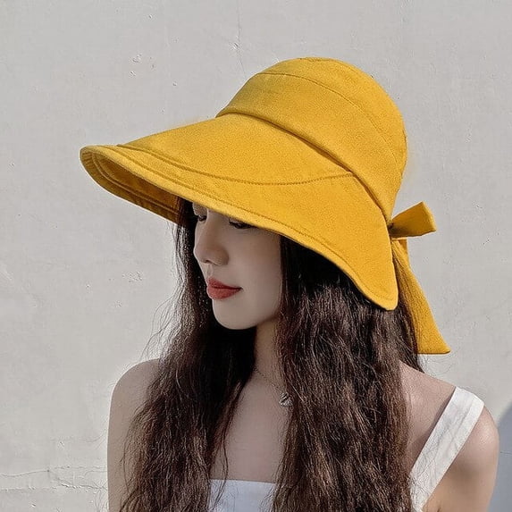 CoCopeanut Topi Pelindung Musim Panas Panama Wanita Baru Topi Matahari Topi Pantai Lebar Tepi Besar Topi Ember Topi Pelindung UV Pantai Merk Chapeau Femme Bob