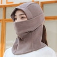 thumbnail image 1 of CoCopeanut Topi Wanita Musim Dingin Fashion Topi Rajut Bulu Halus Pelindung Telinga Ski Luar Ruangan Setelan Hangat Topi Rajut Kupluk, 1 of 6
