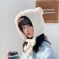 thumbnail image 1 of CoCopeanut Winter Cute Bear Ears Warm Hat Women Beanies Windproof Cap Student Women Add Wool Cap Female Hat Present Girl Outdoor Cap, 1 of 6