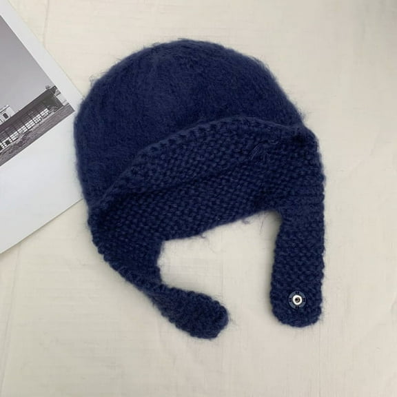 CoCopeanut Winter Knitted Hat for Women Mohair Beanie Unisex Elastic Warm Hip Hop Cap Soft Baggy Bonnet Autumn Skullies Hat шапка женская